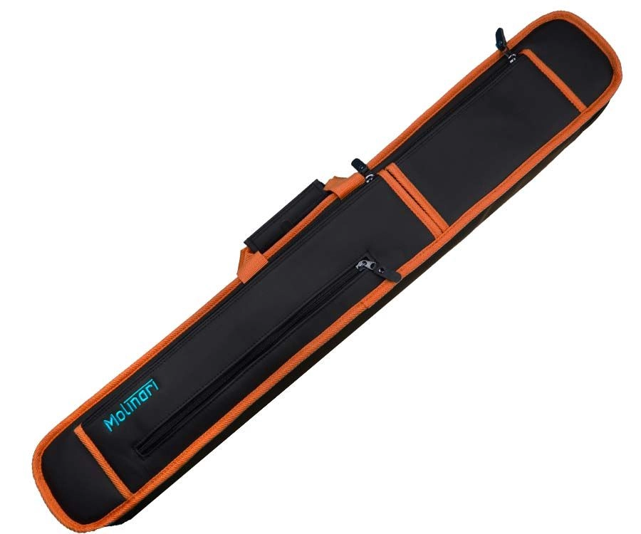 Molinari 2 Butt 4 Shaft Black/Orange Soft Cue Case 4 Molinari 2 Butt 4 Shaft Black/Orange Soft Cue Case - Image 2