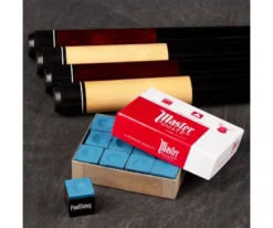 Economy Two-Piece Pool Cue Bundle (4 House Cues Set) 16 Economy Two-Piece Pool Cue Bundle (4 House Cues Set) -Billiards Shop pdeco group chalk