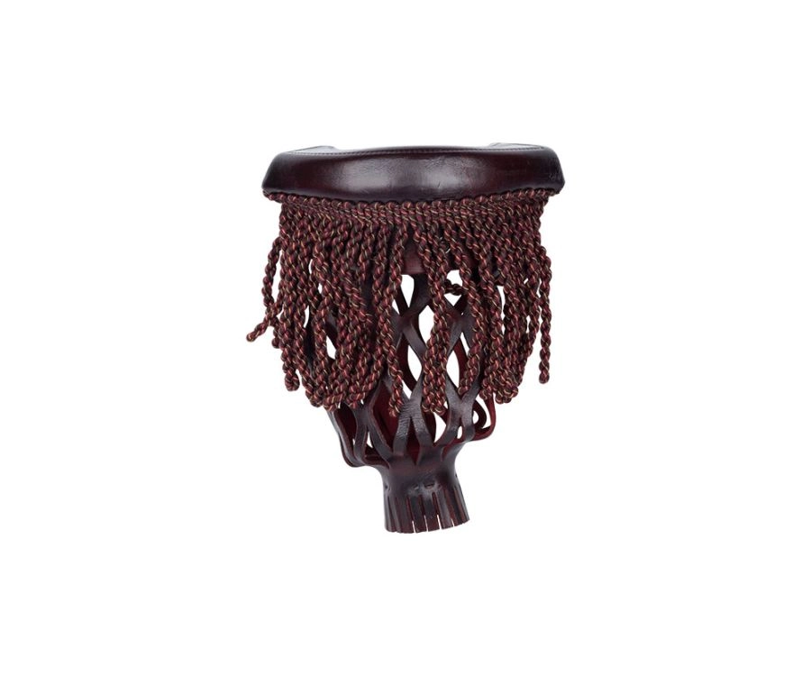 Burgundy Fringe Leather Pocket Set (Set Of 6) 4 Burgundy Fringe Leather Pocket Set (Set Of 6) - Image 2